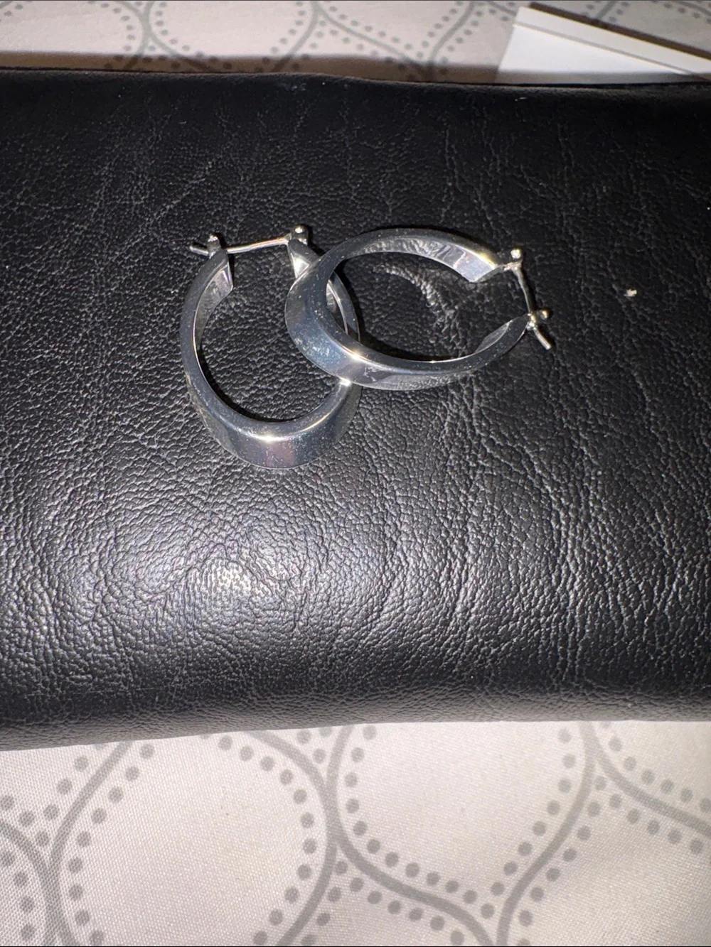 Charter Club Shiny Silver Oval Hoop Earrings
